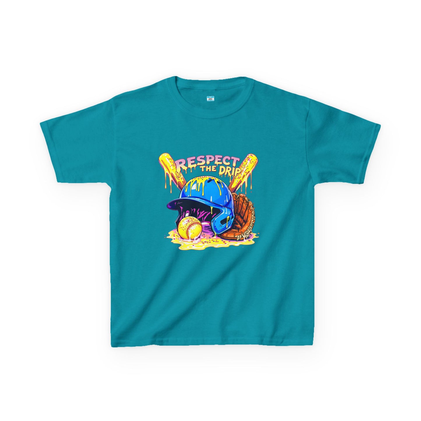 Respect the Drip Baseball Graphic Kids Tee – Streetwear Game Day Shirt