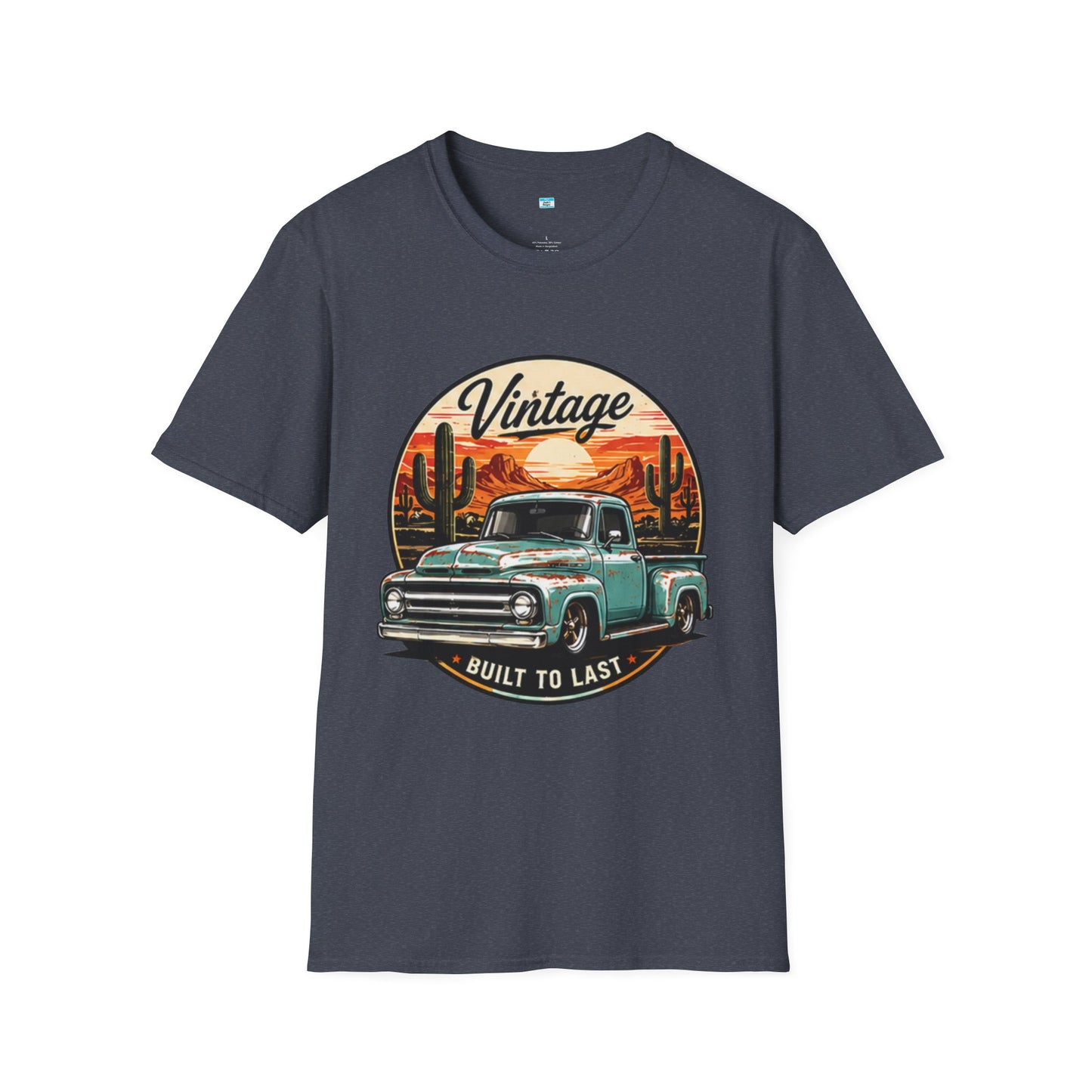 Vintage Built to Last Truck Shirt | Classic Patina Pickup Desert Sunset Graphic Tee