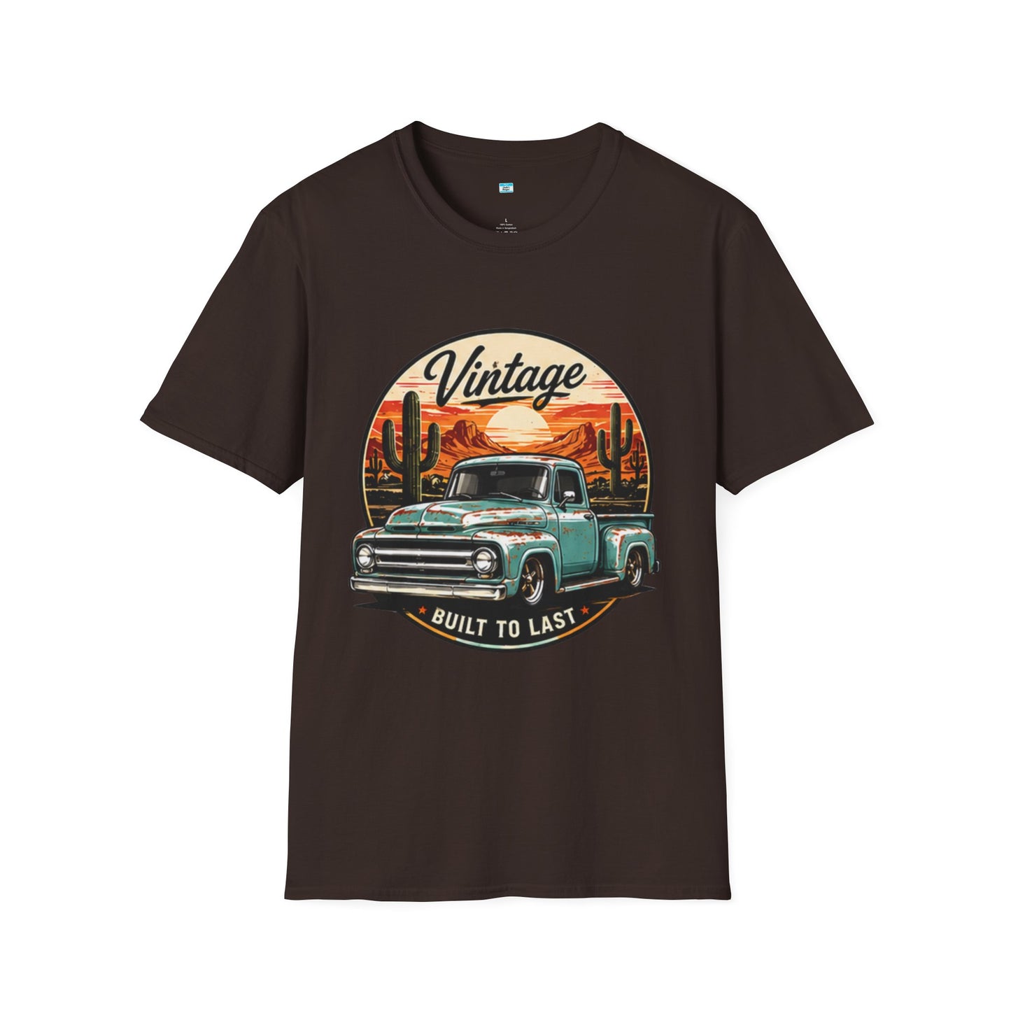 Vintage Built to Last Truck Shirt | Classic Patina Pickup Desert Sunset Graphic Tee