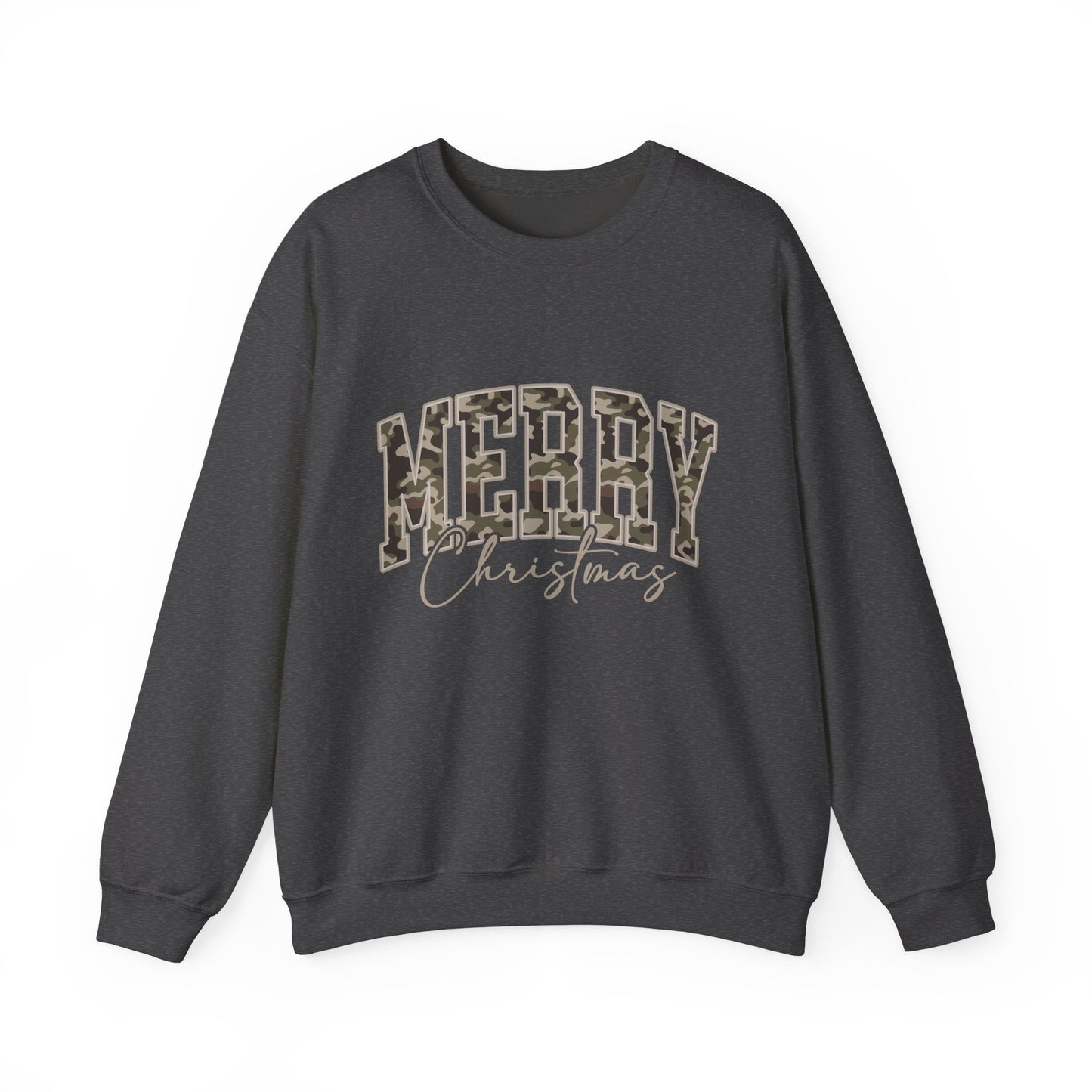 Merry Christmas Camo Sweatshirt – Cozy Holiday Pullover for Men & Women