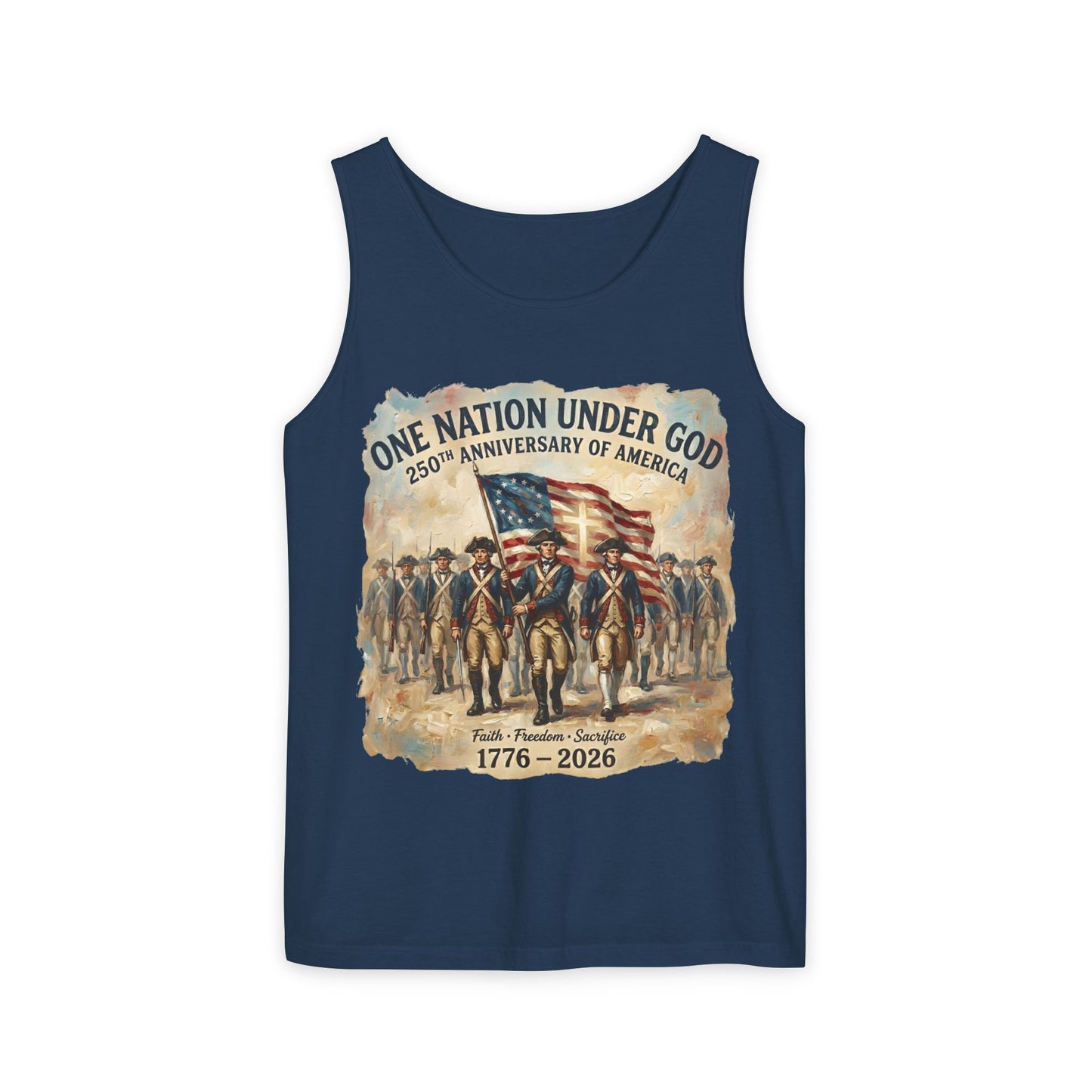 America 250 Tank Top 1776-2026 | One Nation Under God Patriotic Shirt