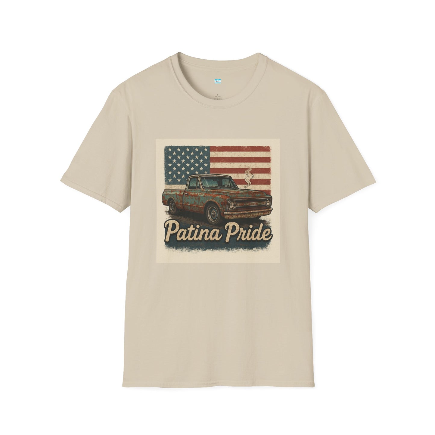 Patina Pride Vintage Truck Shirt | Classic Pickup American Flag Graphic Tee