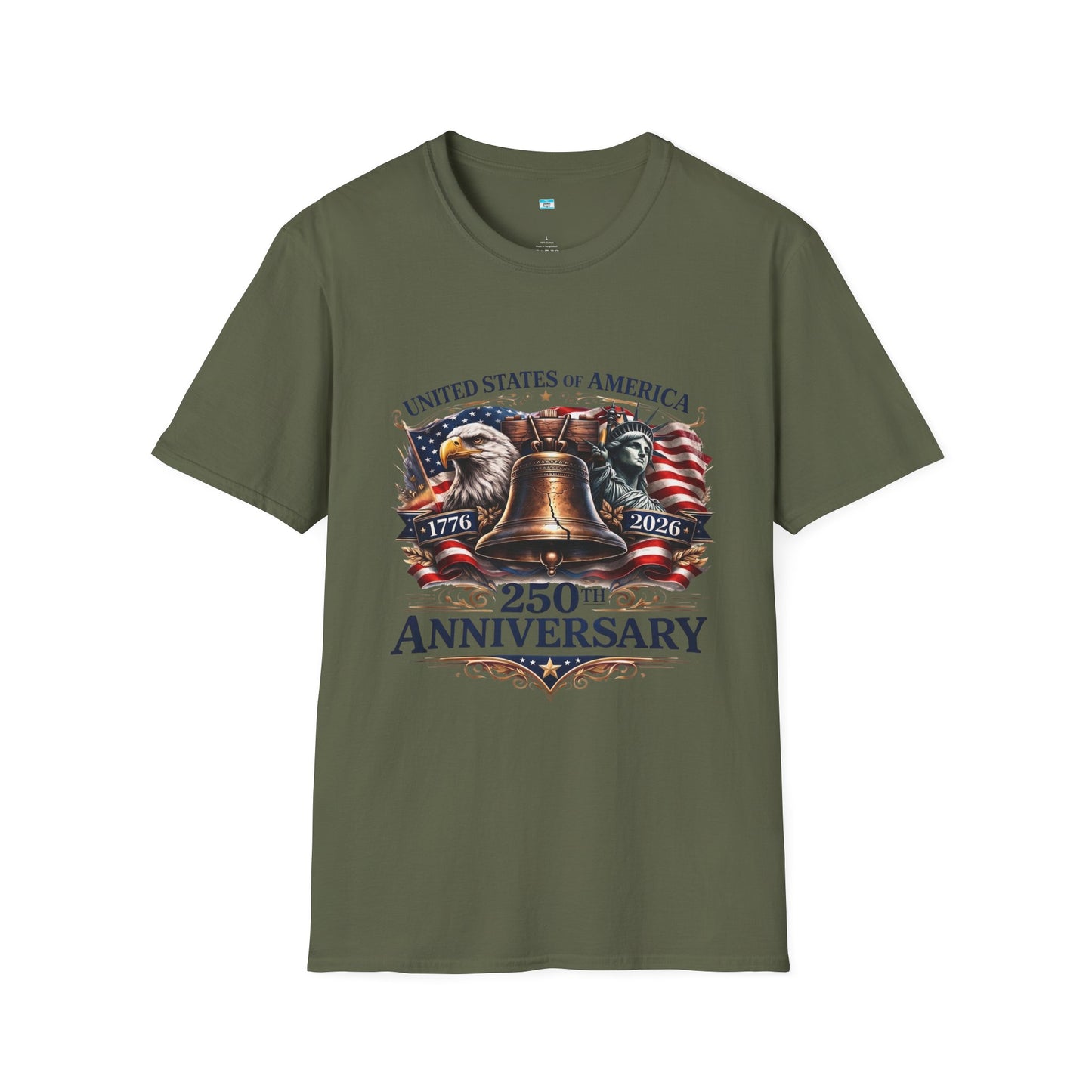 America 250 Anniversary Shirt 1776-2026 | Liberty Bell Patriotic USA Graphic Tee