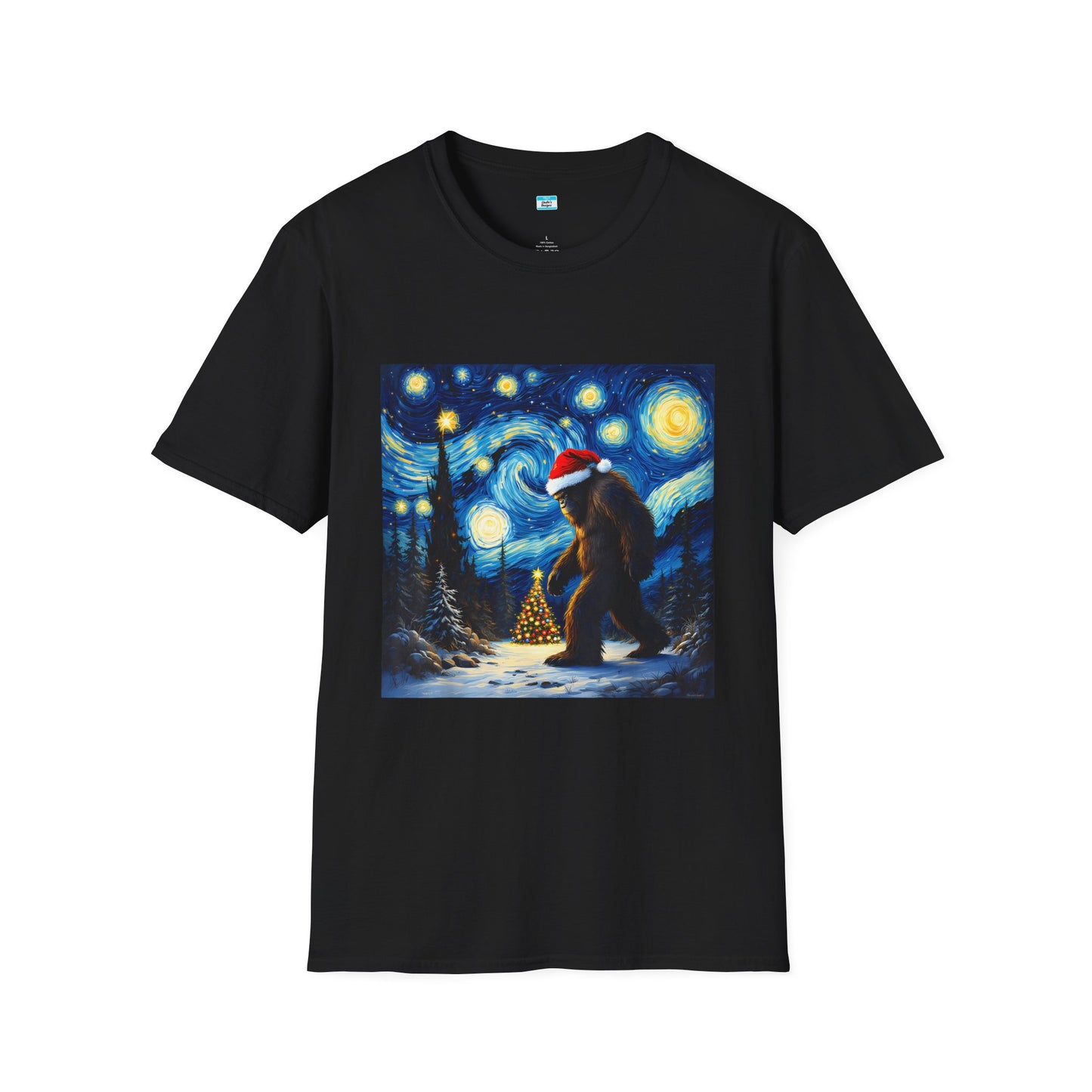 Starry Night Bigfoot Christmas Shirt – Funny Holiday Sasquatch Tee