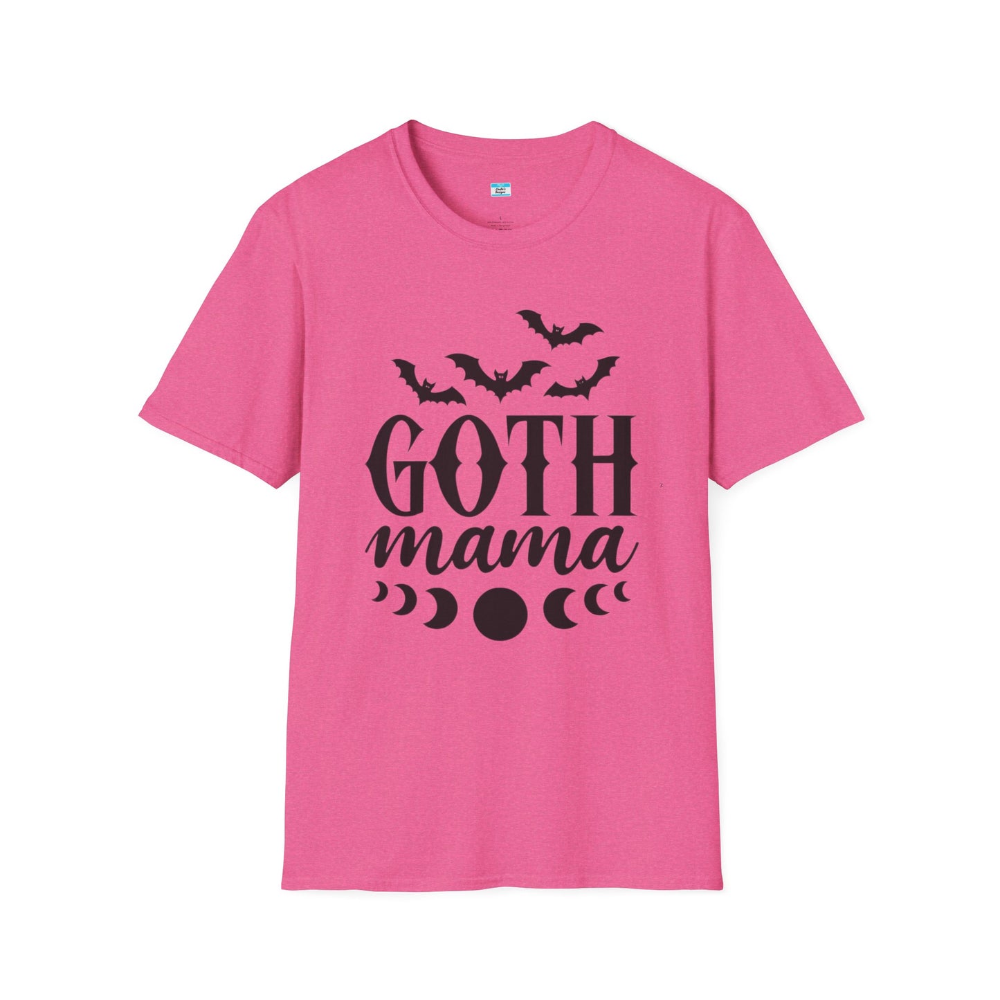 Goth Mama T-Shirt – Moon Phase & Bat Graphic Tee for Spooky Moms