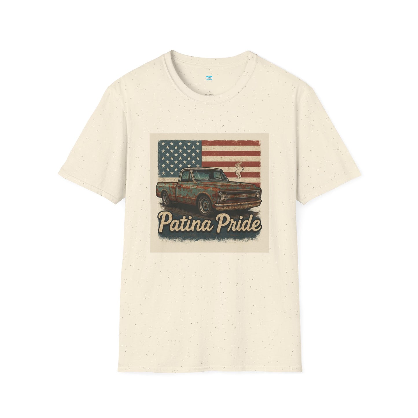 Patina Pride Vintage Truck Shirt | Classic Pickup American Flag Graphic Tee