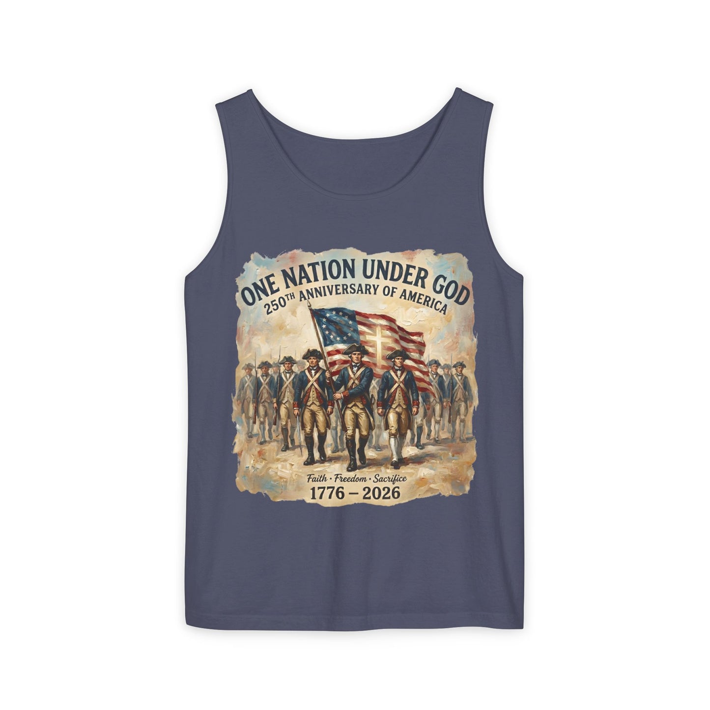 America 250 Tank Top 1776-2026 | One Nation Under God Patriotic Shirt