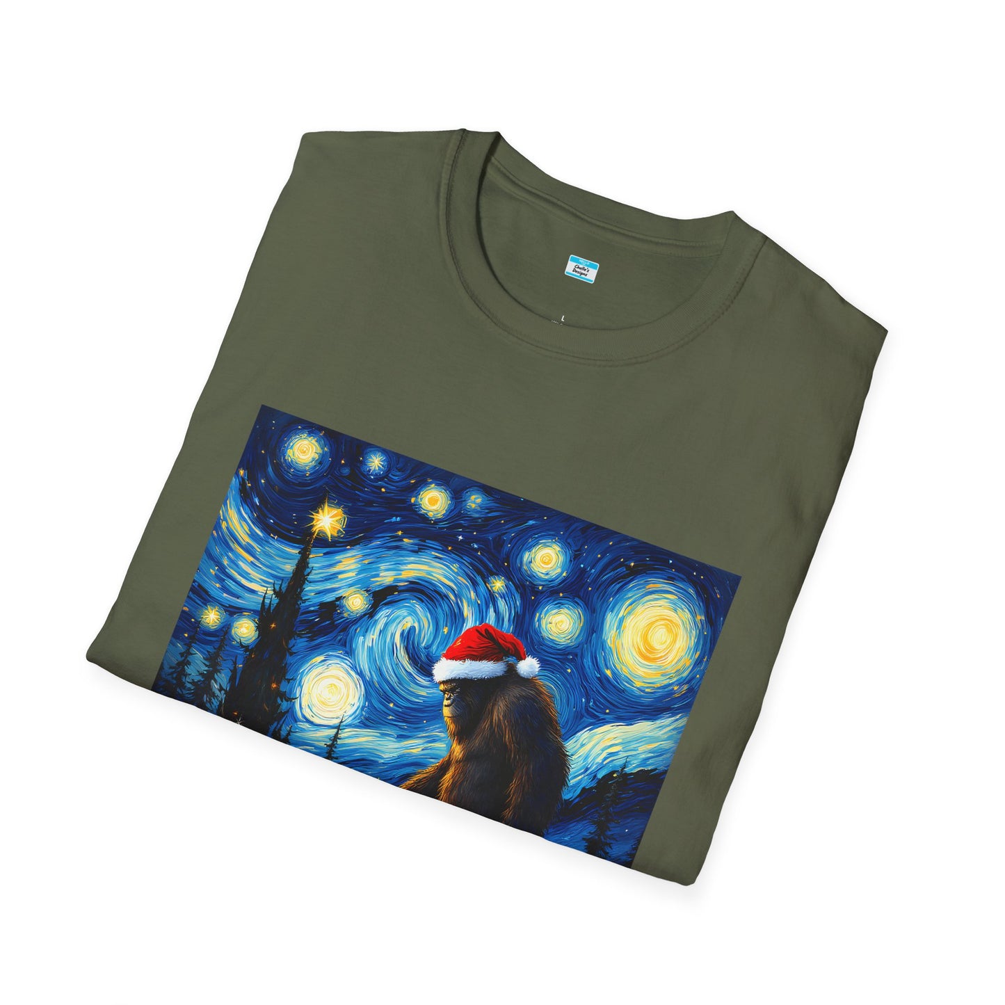 Starry Night Bigfoot Christmas Shirt – Funny Holiday Sasquatch Tee