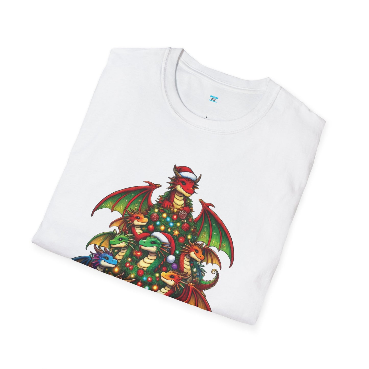 Christmas Dragon Tree Shirt – Fun Fantasy Holiday Tee for Teens & Adults