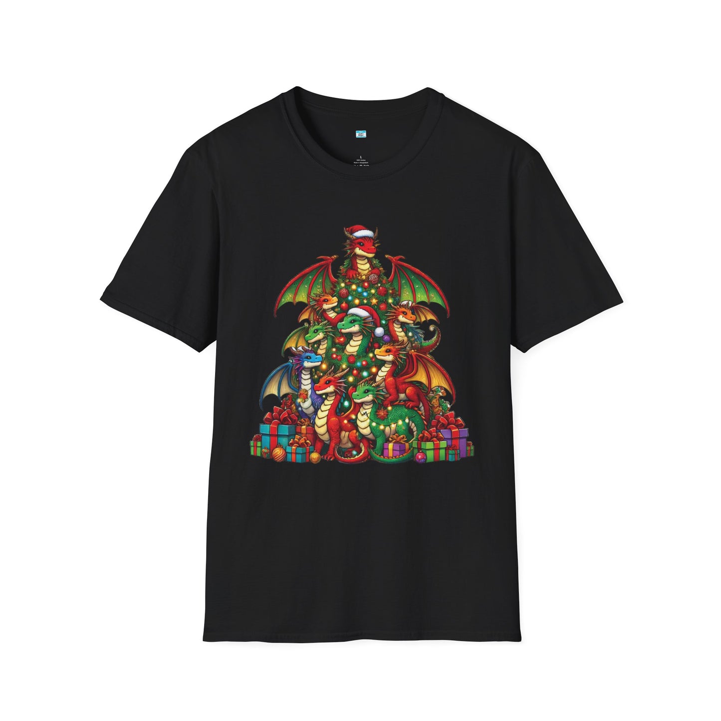 Christmas Dragon Tree Shirt – Fun Fantasy Holiday Tee for Teens & Adults