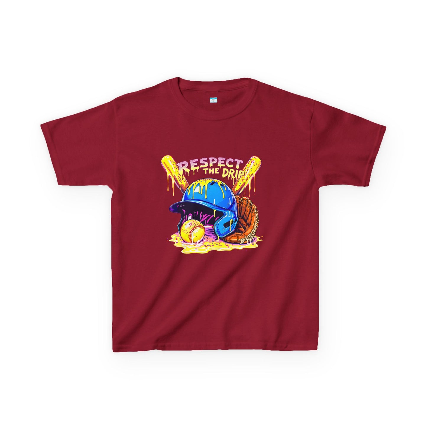 Respect the Drip Baseball Graphic Kids Tee – Streetwear Game Day Shirt