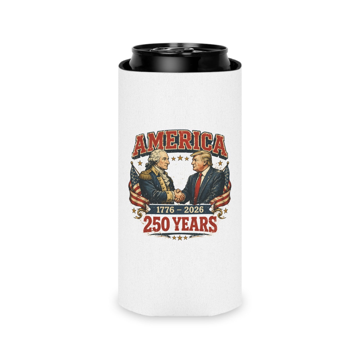 America 250 Can Cooler 1776-2026 | Patriotic USA Koozie Drink Sleeve