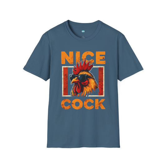 Nice Cock T-Shirt – Funny Rooster Graphic Tee, Farm Animal Humor Shirt