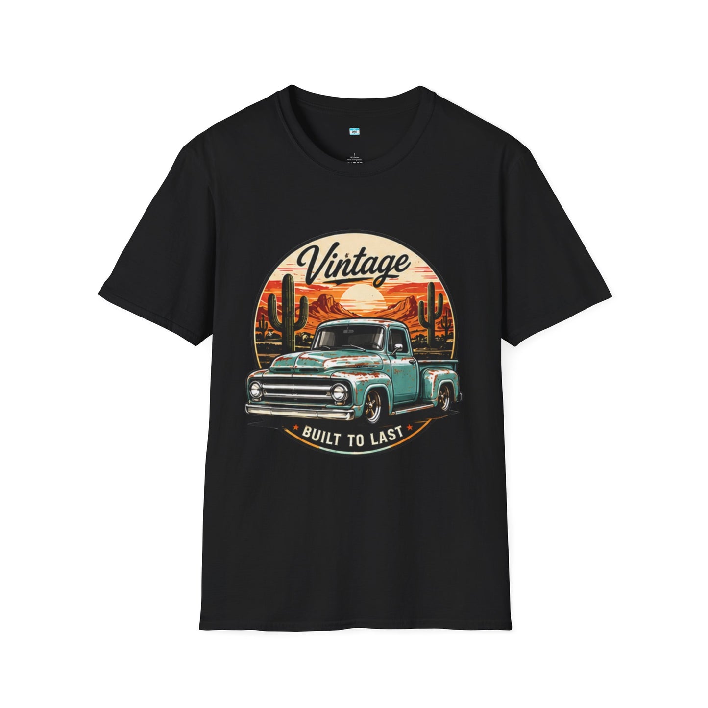 Vintage Built to Last Truck Shirt | Classic Patina Pickup Desert Sunset Graphic Tee