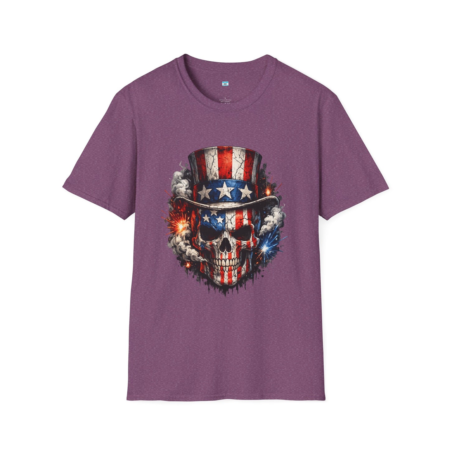 Patriotic Skull Shirt with Uncle Sam Hat | American Flag 4th of July Graphic Tee