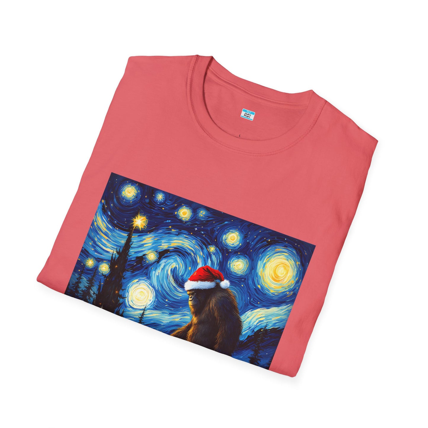 Starry Night Bigfoot Christmas Shirt – Funny Holiday Sasquatch Tee