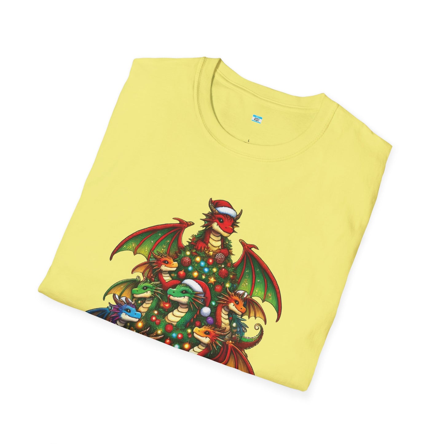 Christmas Dragon Tree Shirt – Fun Fantasy Holiday Tee for Teens & Adults
