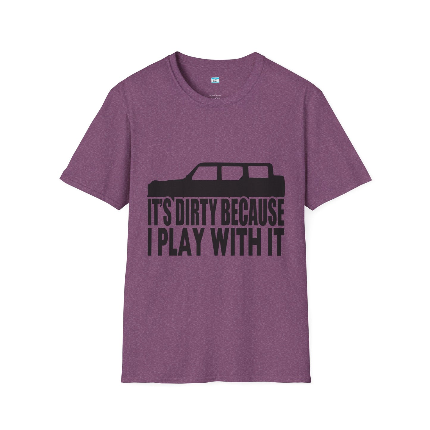 Funny Off-Road Its Dirty Because I Play With It Shirt | Jeep Lover Gift | Mud Riding 4x4 Tee | SUV Silhouette Truck Humor Unisex Tee