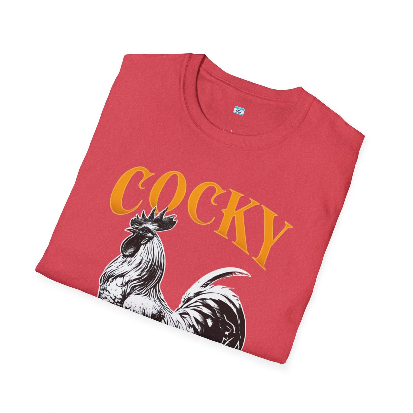 Cocky Rooster T-Shirt – Funny Farm Animal Graphic Tee, Bold Chicken Humor Shirt