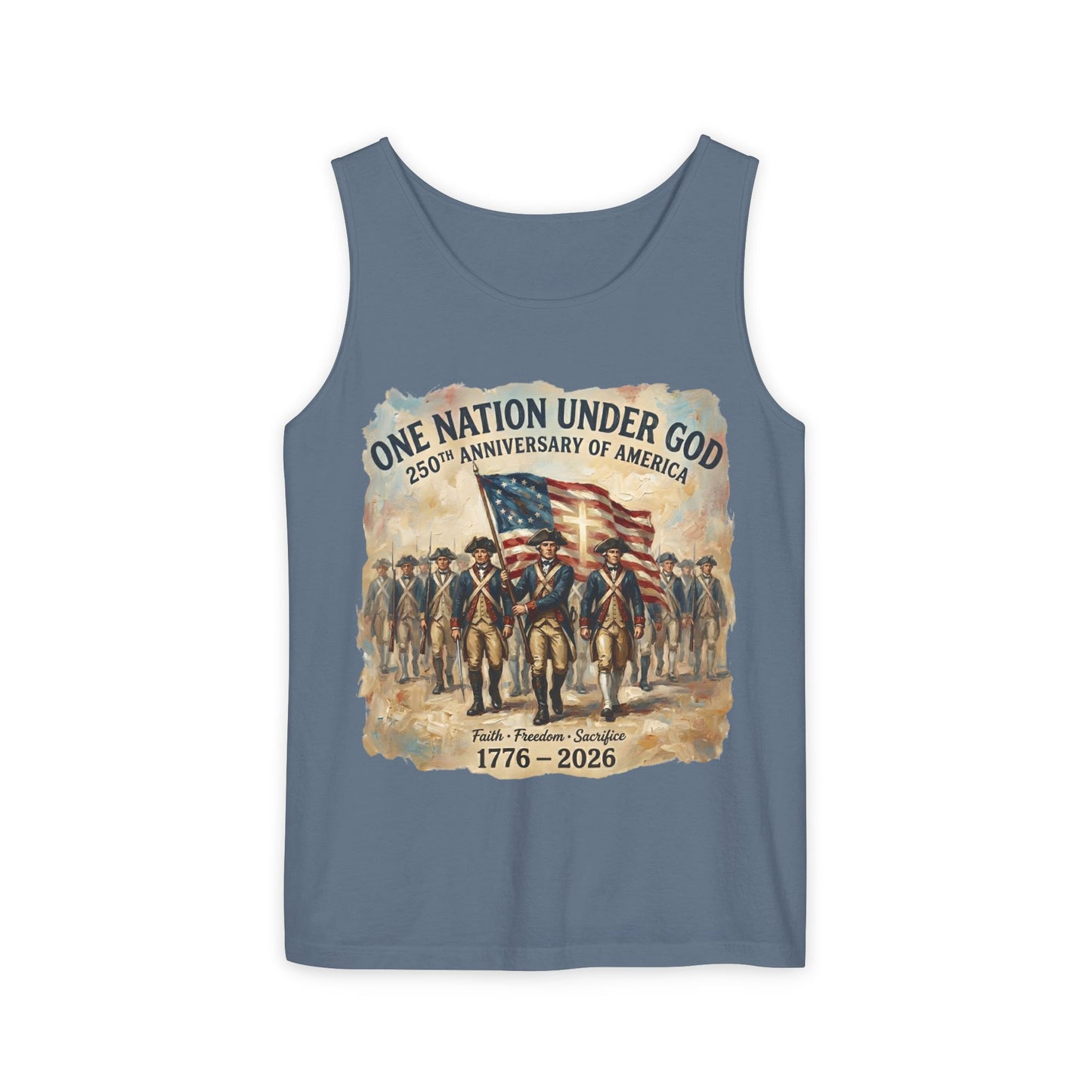 America 250 Tank Top 1776-2026 | One Nation Under God Patriotic Shirt