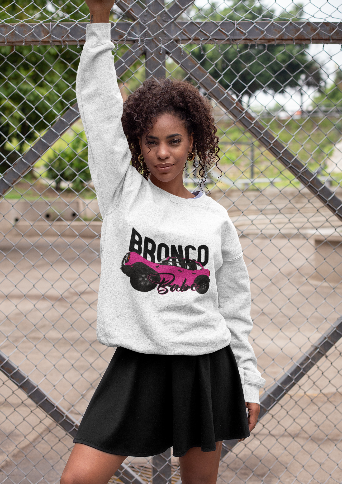 Bronco Babe Pink Bronco Crewneck Sweatshirt