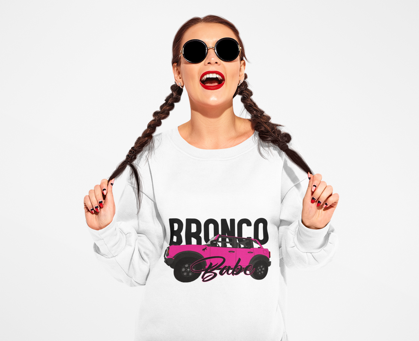Bronco Babe Pink Bronco Crewneck Sweatshirt