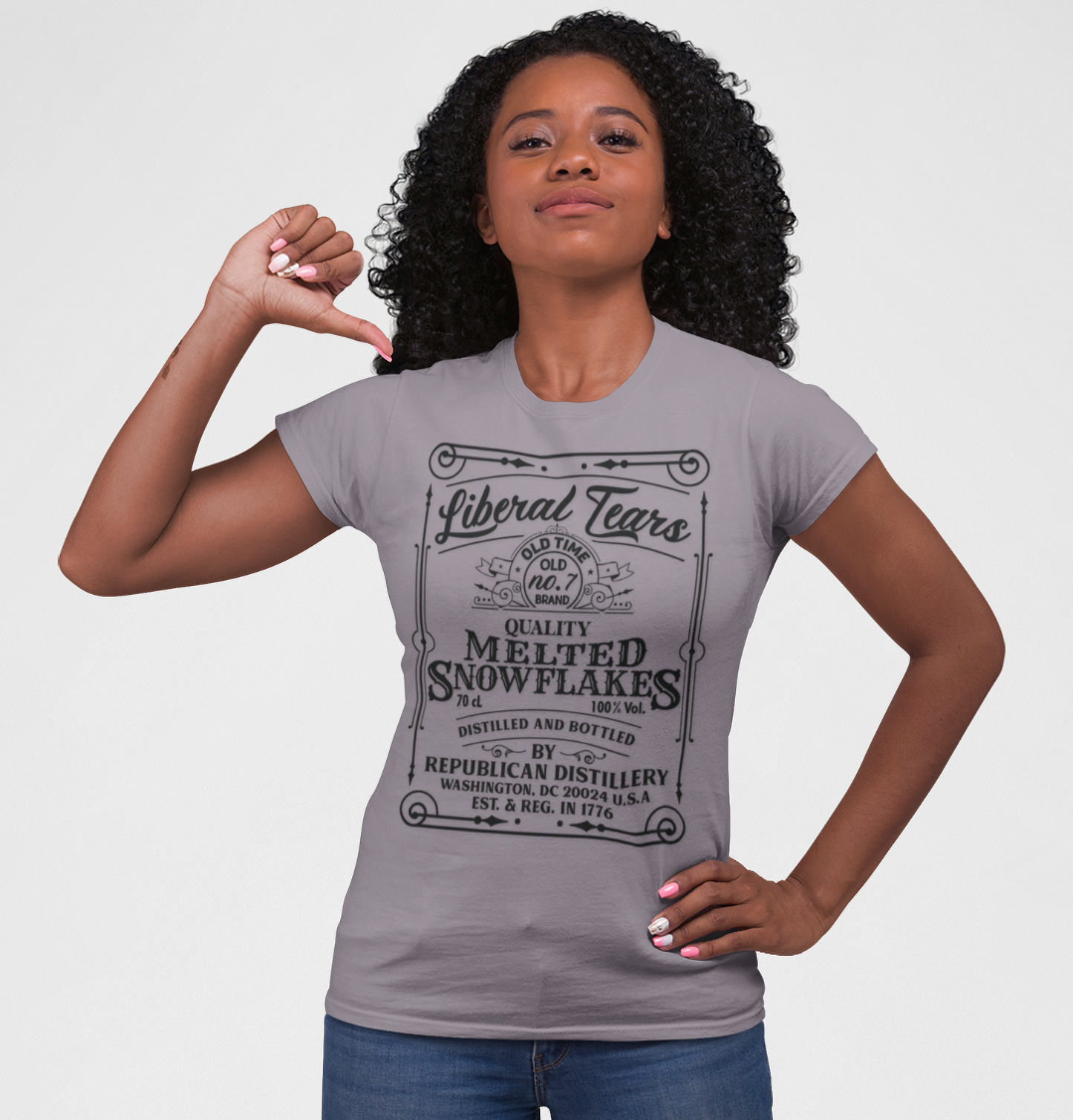 Liberal Tears Vintage Whiskey Label Political Humor T Shirt