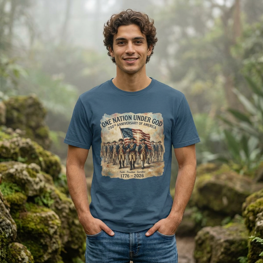 America 250 Shirt 1776-2026 | One Nation Under God Patriotic USA Tee