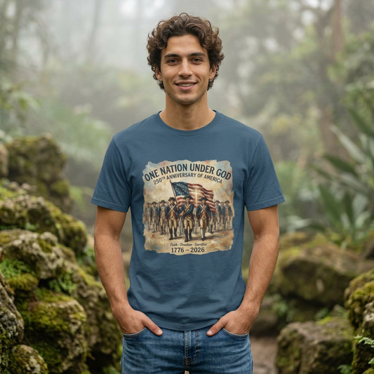 America 250 Shirt 1776-2026 | One Nation Under God Patriotic USA Tee