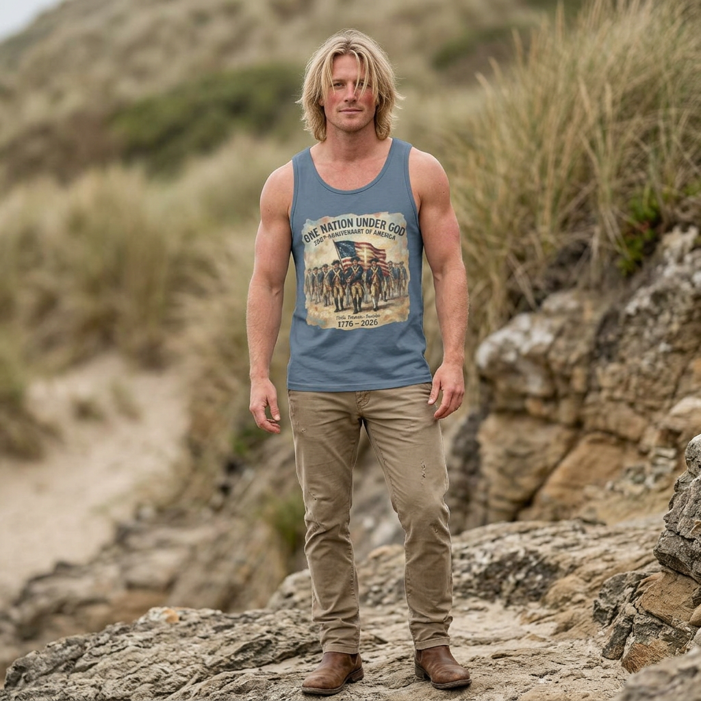 America 250 Tank Top 1776-2026 | One Nation Under God Patriotic Shirt