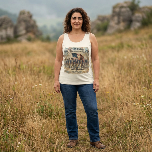 America 250 Tank Top 1776-2026 | One Nation Under God Patriotic Shirt