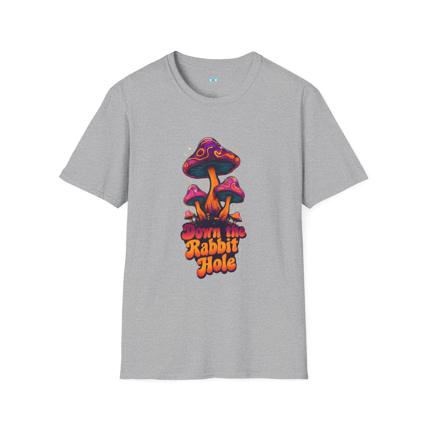 Down the Rabbit Hole T-Shirt – Trippy Psychedelic Mushroom Graphic Tee