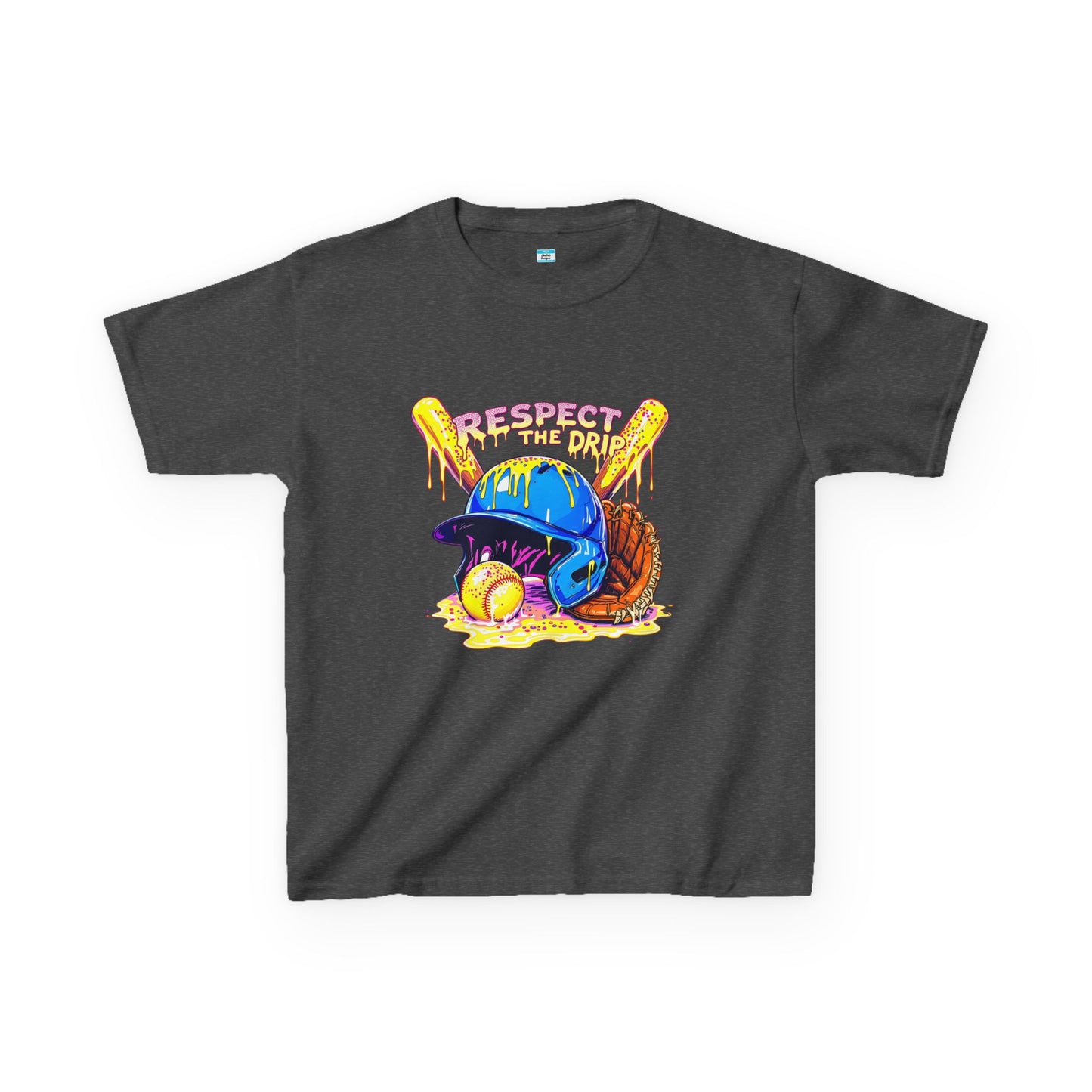 Respect the Drip Baseball Graphic Kids Tee – Streetwear Game Day Shirt
