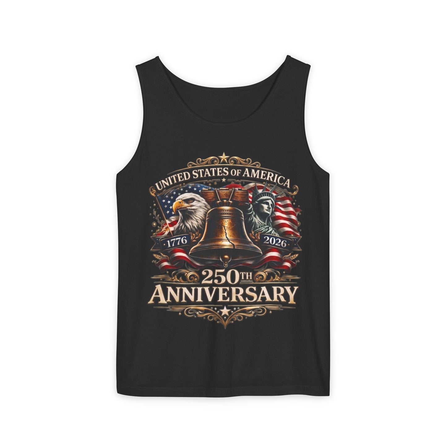 America 250 Tank Top 1776-2026 | Liberty Bell Patriotic USA Anniversary Shirt