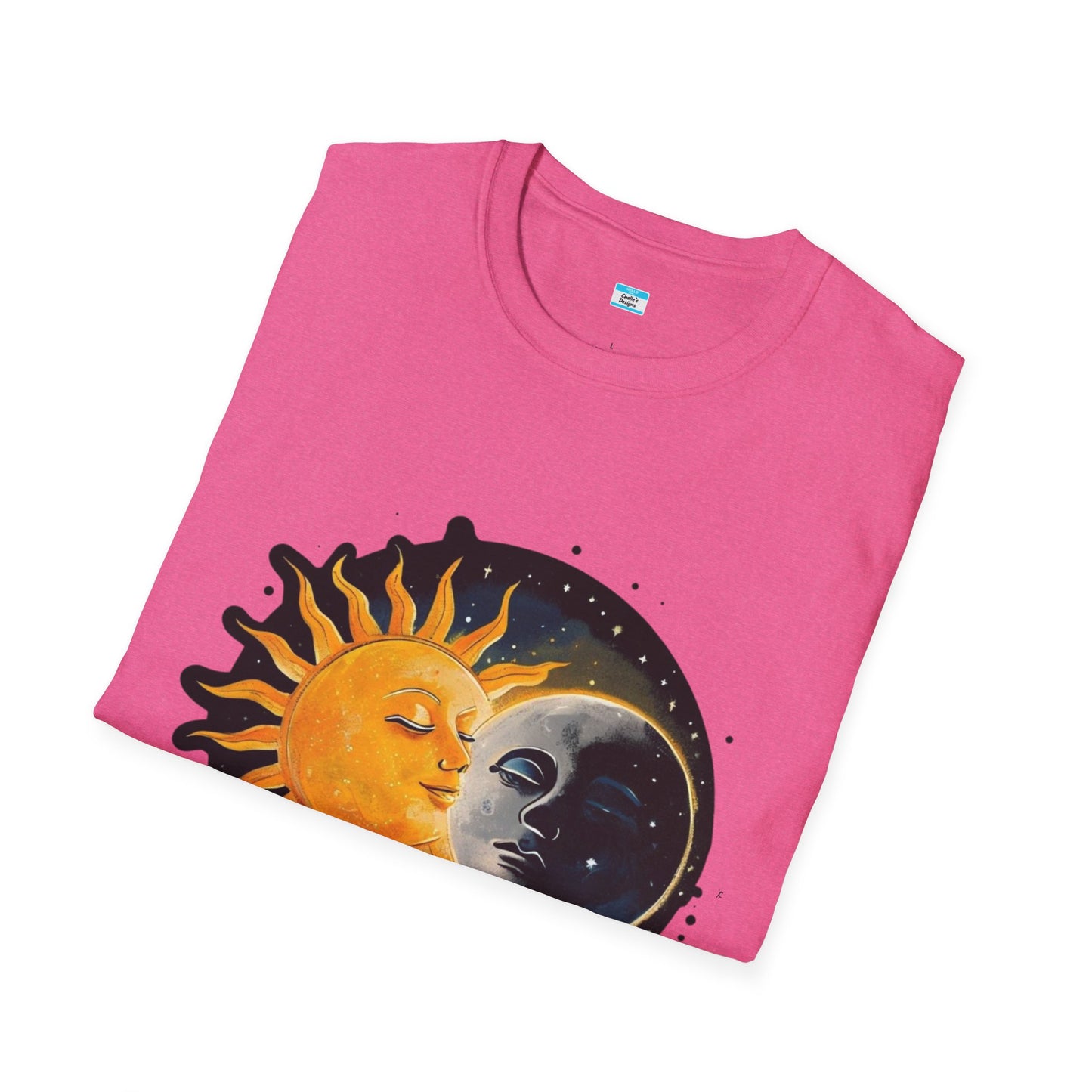 Lunar Kiss T-Shirt – Romantic Sun and Moon Celestial Graphic Tee