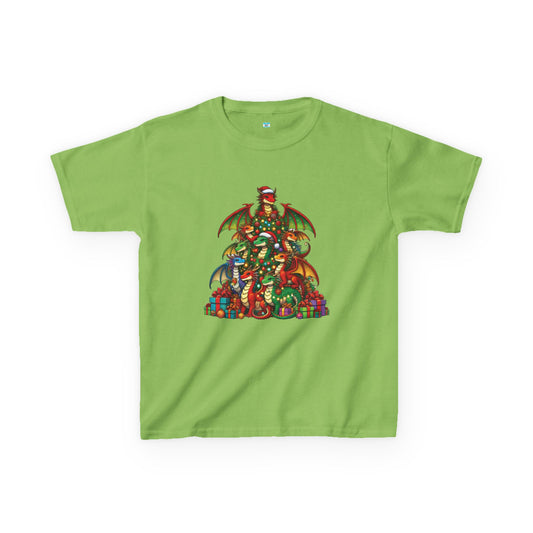 Christmas Dragon Tree Shirt – Fun Fantasy Holiday Tee for Kids