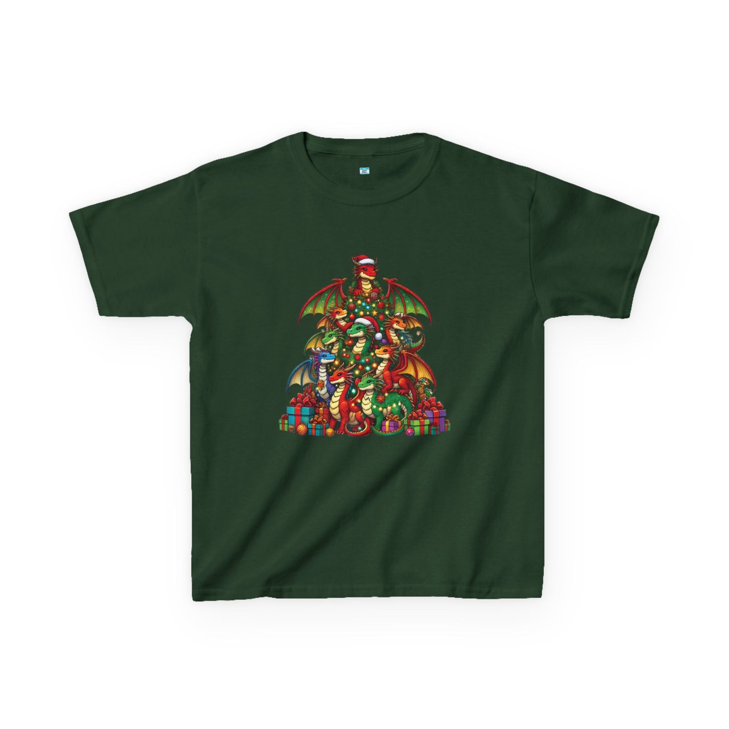 Christmas Dragon Tree Shirt – Fun Fantasy Holiday Tee for Kids