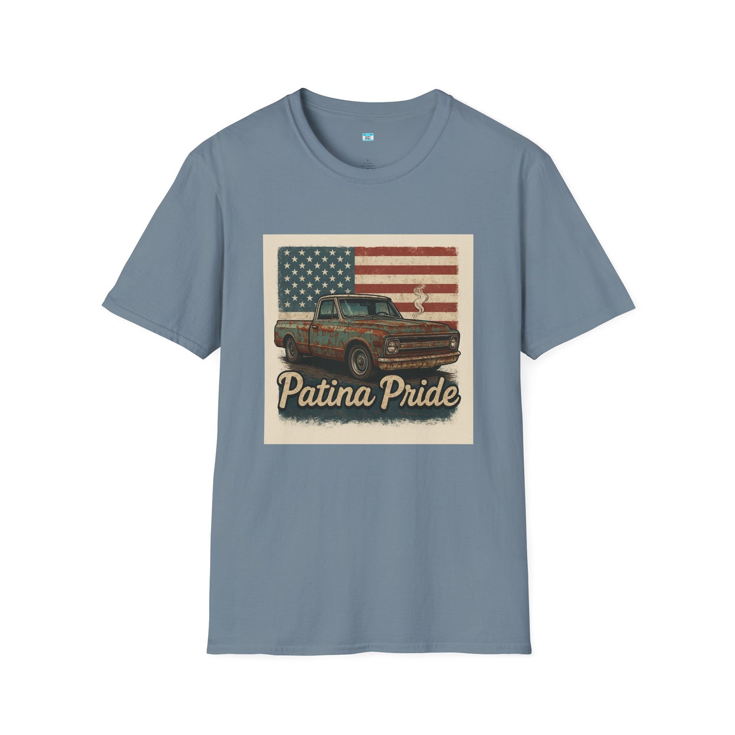 Patina Pride Vintage Truck Shirt | Classic Pickup American Flag Graphic Tee