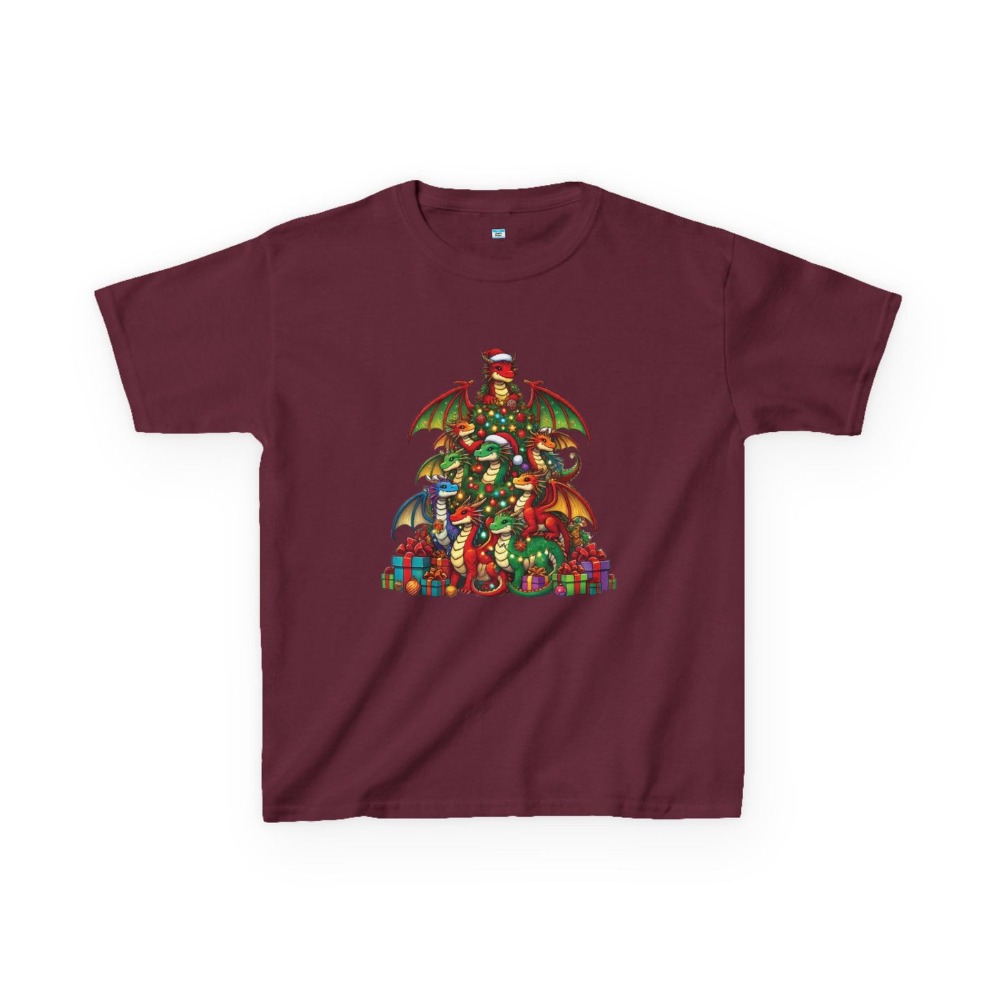 Christmas Dragon Tree Shirt – Fun Fantasy Holiday Tee for Kids