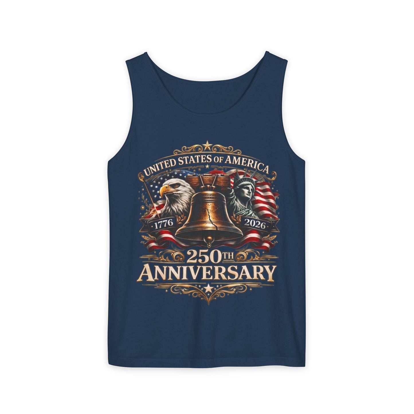 America 250 Tank Top 1776-2026 | Liberty Bell Patriotic USA Anniversary Shirt