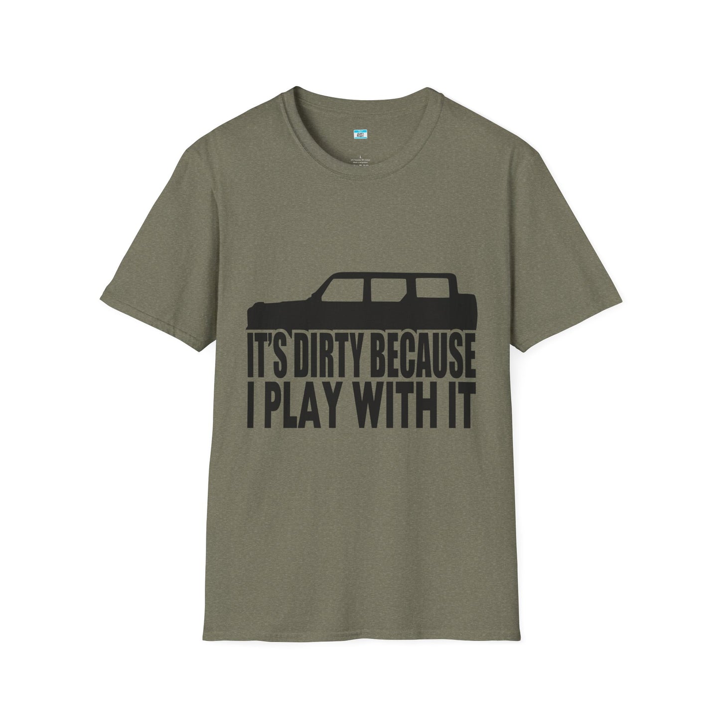 Funny Off-Road Its Dirty Because I Play With It Shirt | Jeep Lover Gift | Mud Riding 4x4 Tee | SUV Silhouette Truck Humor Unisex Tee