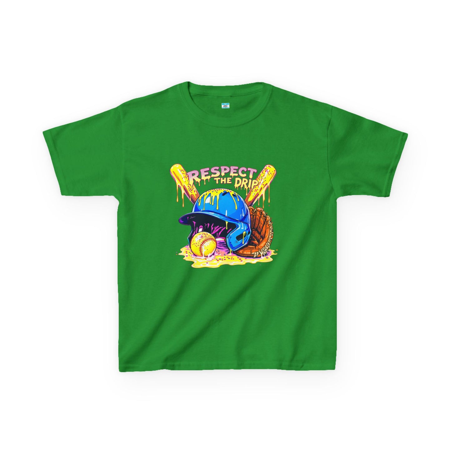 Respect the Drip Baseball Graphic Kids Tee – Streetwear Game Day Shirt