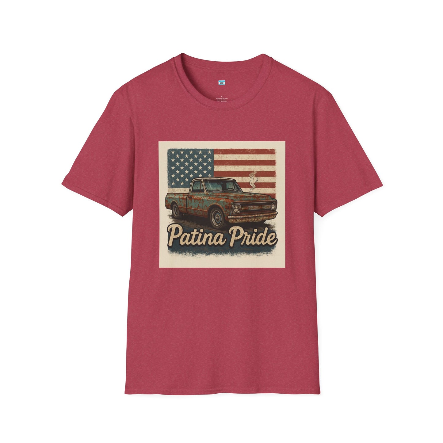 Patina Pride Vintage Truck Shirt | Classic Pickup American Flag Graphic Tee