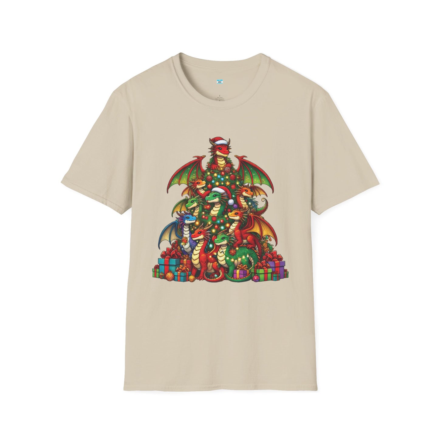 Christmas Dragon Tree Shirt – Fun Fantasy Holiday Tee for Teens & Adults