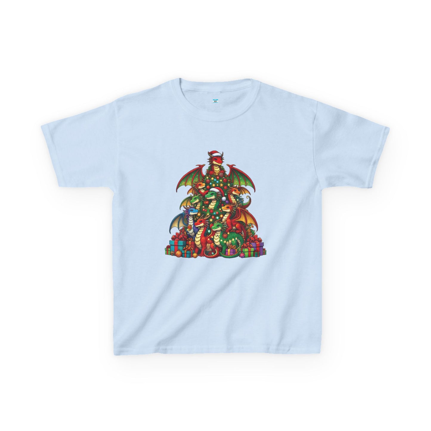 Christmas Dragon Tree Shirt – Fun Fantasy Holiday Tee for Kids