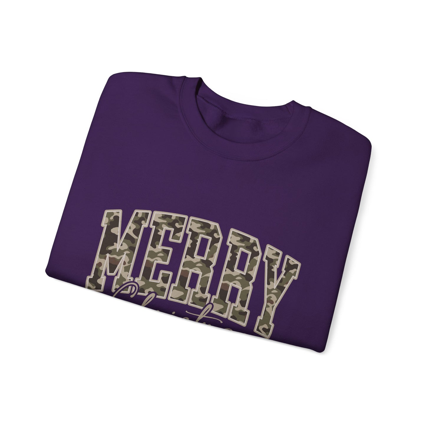 Merry Christmas Camo Sweatshirt – Cozy Holiday Pullover for Men & Women