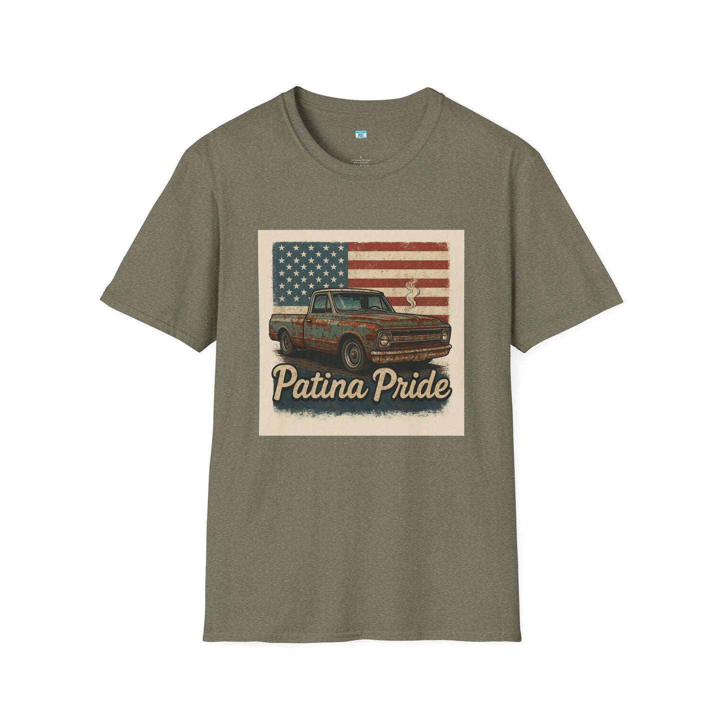 Patina Pride Vintage Truck Shirt | Classic Pickup American Flag Graphic Tee