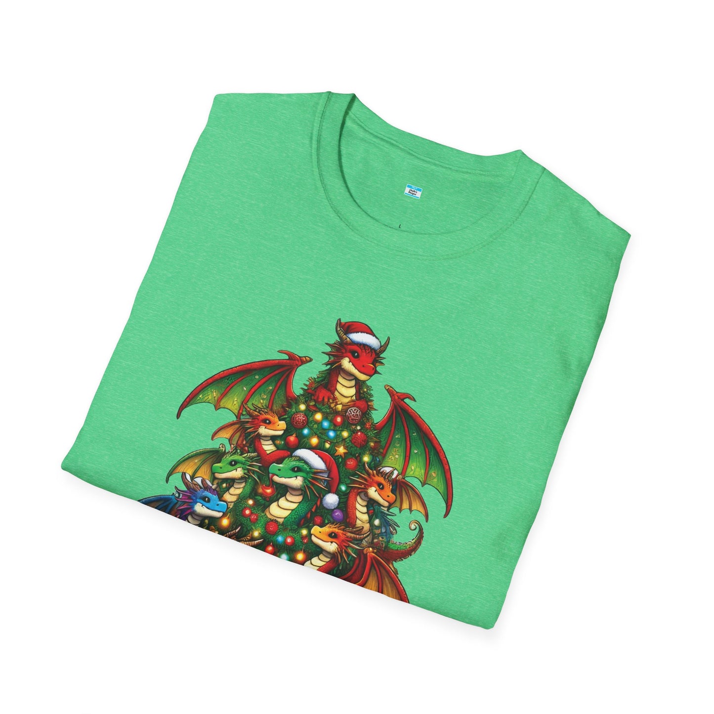 Christmas Dragon Tree Shirt – Fun Fantasy Holiday Tee for Teens & Adults