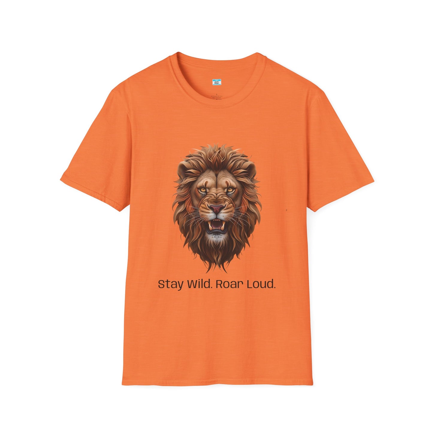 Stay Wild Roar Loud Lion Head Graphic Tee – Bold Motivational Animal Shirt