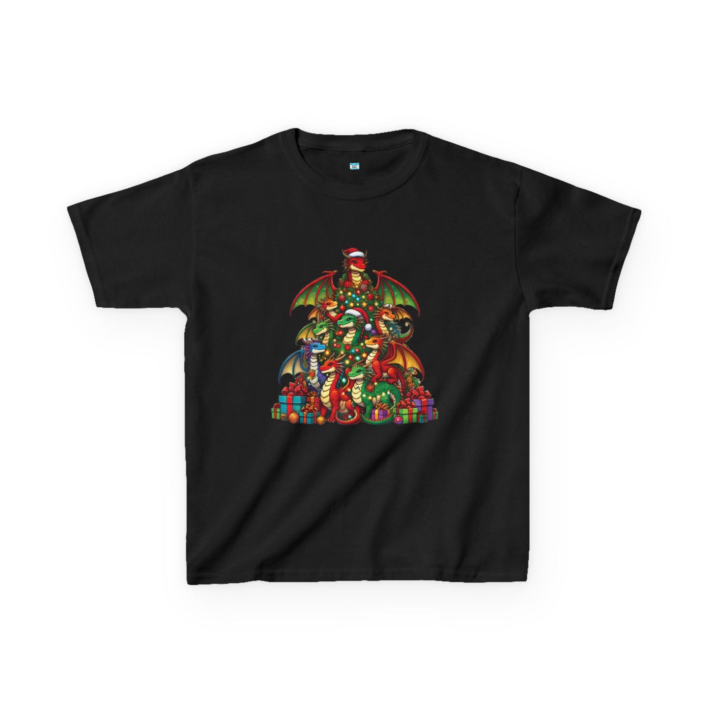 Christmas Dragon Tree Shirt – Fun Fantasy Holiday Tee for Kids